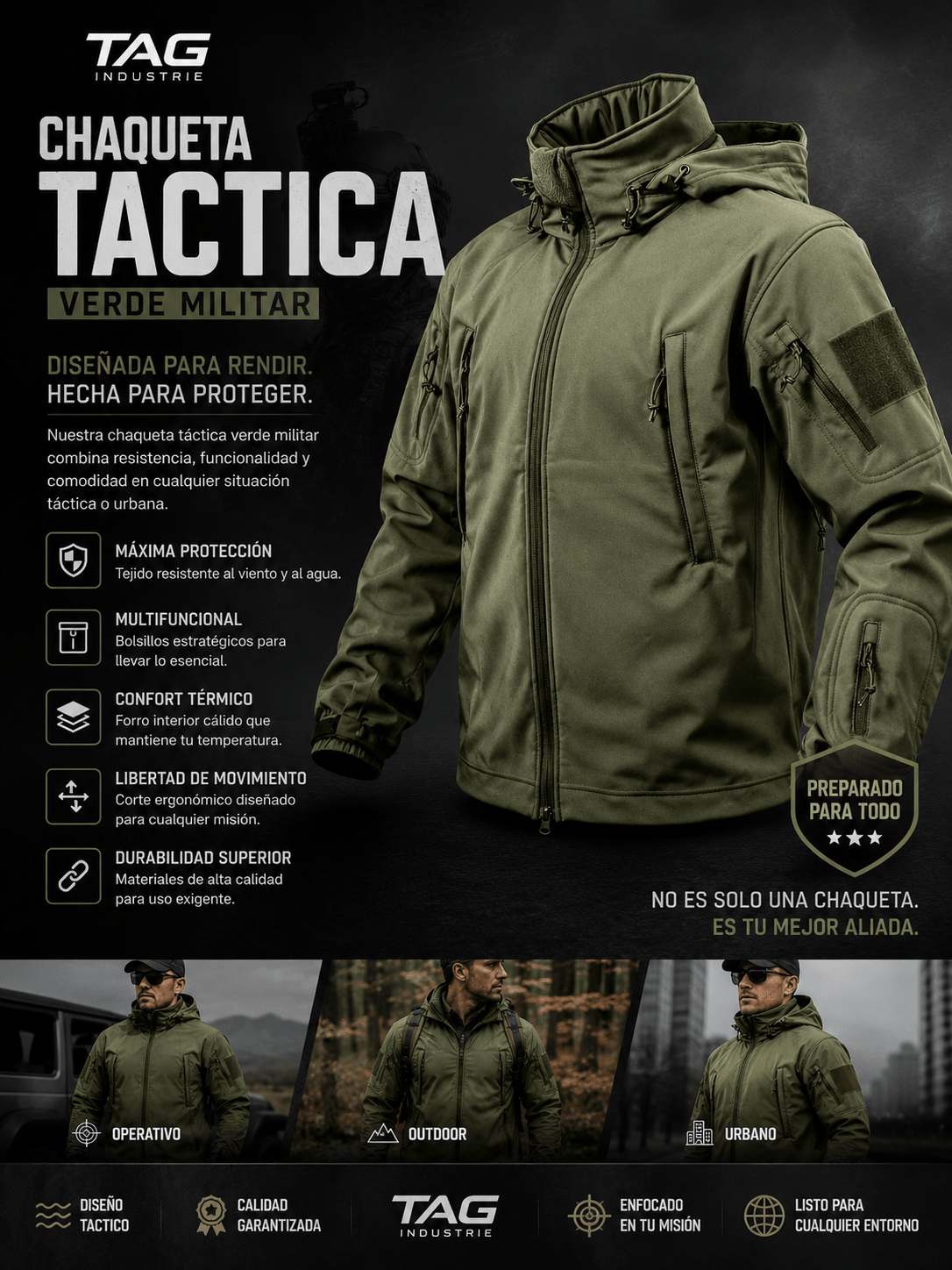 Chaqueta Operaciones Especiales (Verde Militar) - TAG