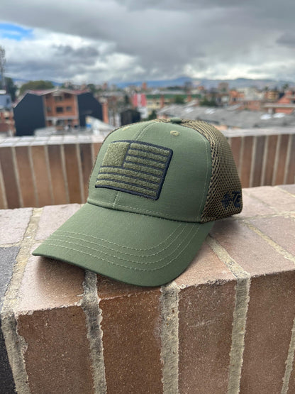 Gorra táctica con Malla (Verde Militar)