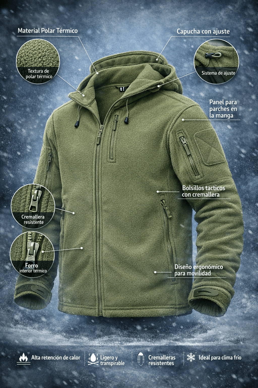 Buzo Táctico Polar / Verde - TAG
