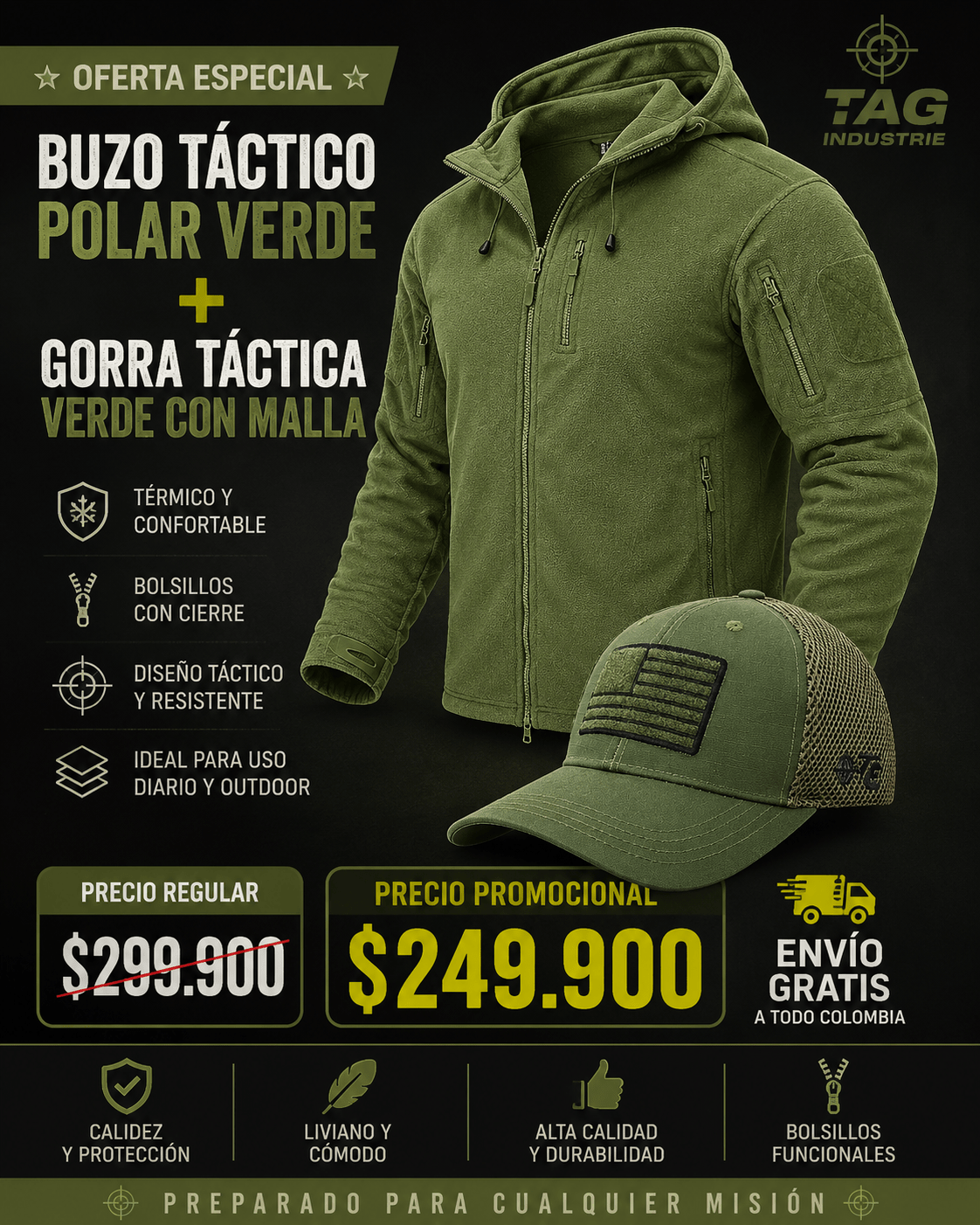 Promo Buzo Verde + Gorra Verde - TAG