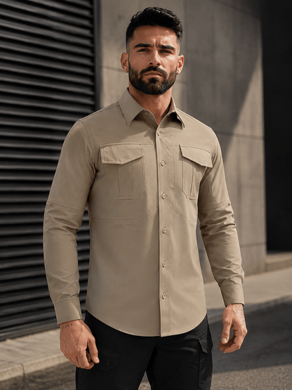 Camisa Táctica Khaki (Tela Stretch / Elastica) - TAG