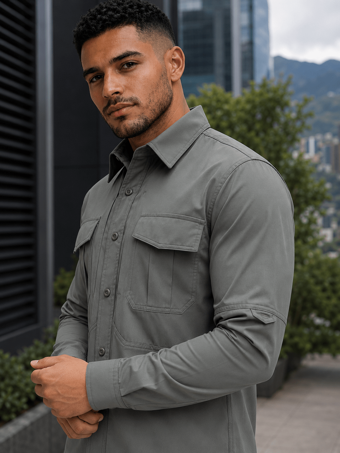Camisa Táctica Verde US (Tela Stretch / Elastica) - TAG