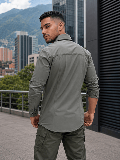Camisa Táctica Verde US (Tela Stretch / Elastica) - TAG