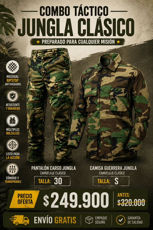 Promo Guerrera + Camuflado jungla clasico - TAG