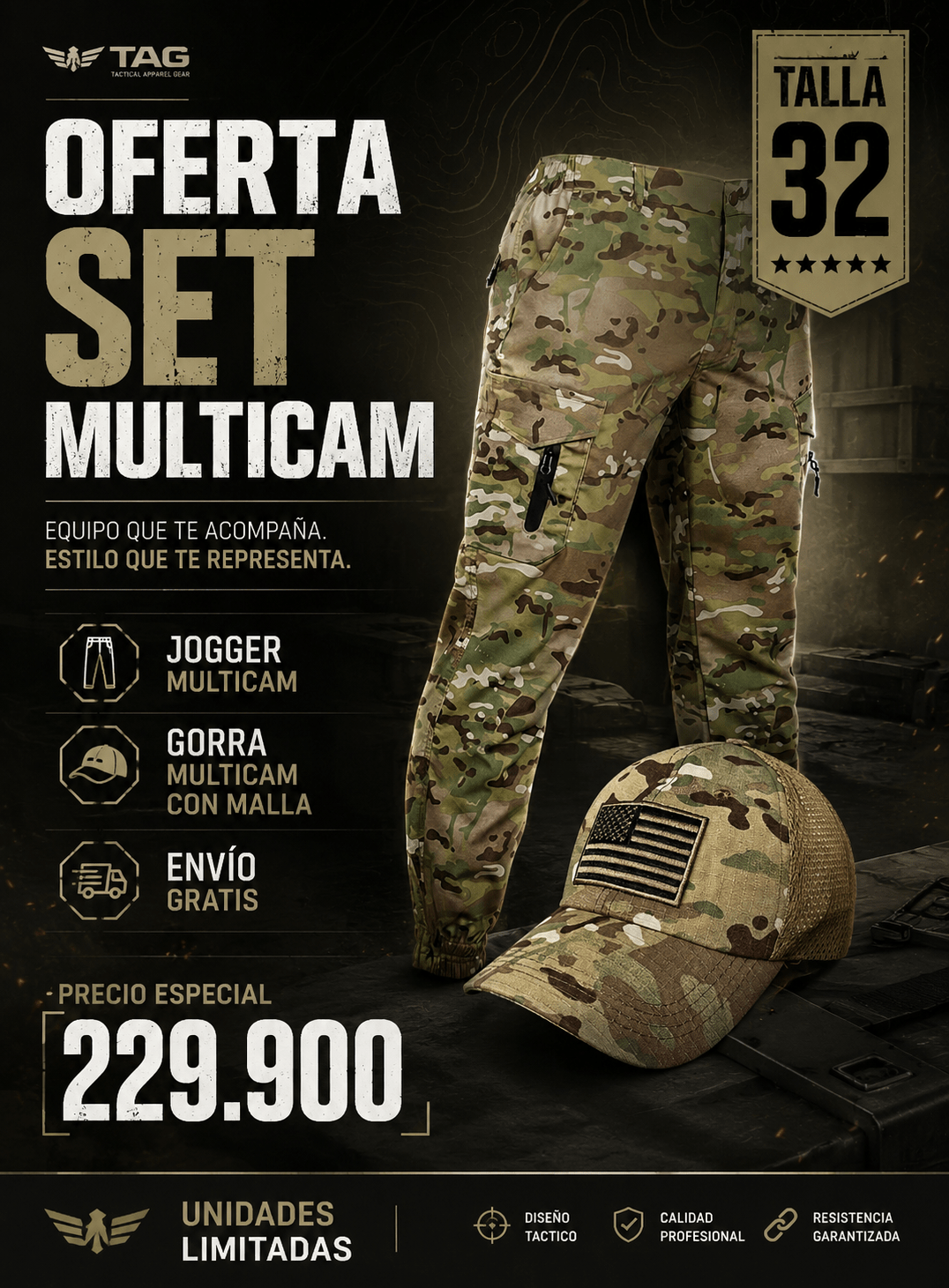 OFERTA 3 Jogger Multicam - TAG