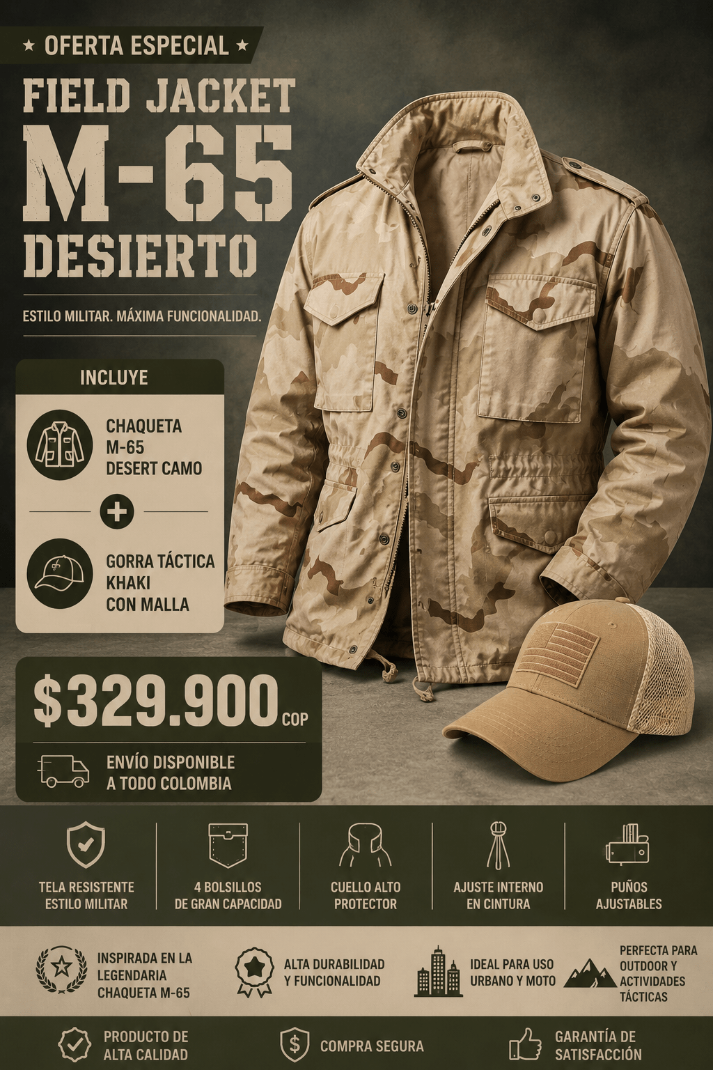 Oferta M - 65 Desierto + Gorra - TAG