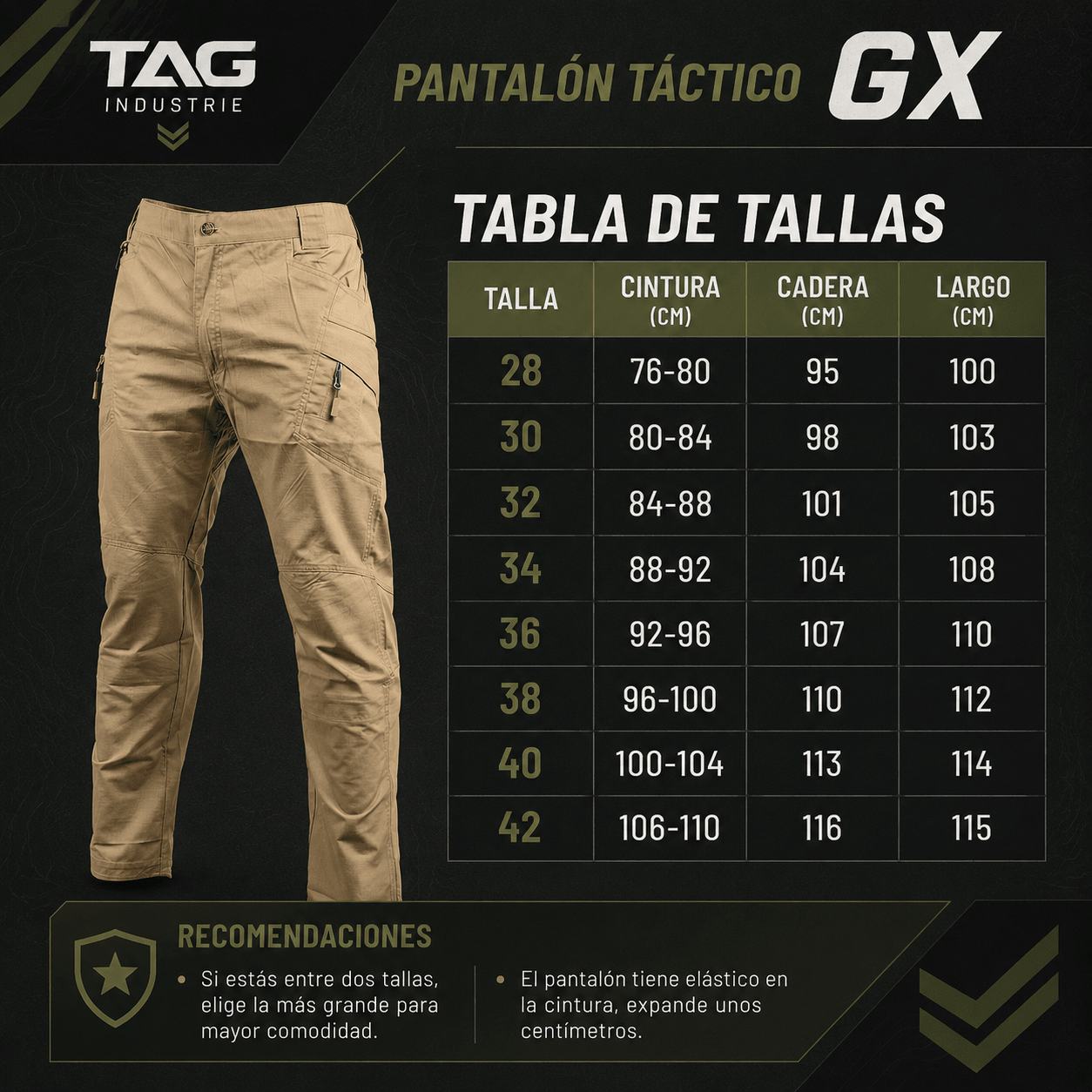 Pantalón Táctico Khaki - TAG