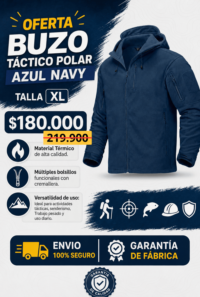 Oferta Buzo Tactico Polar Azul