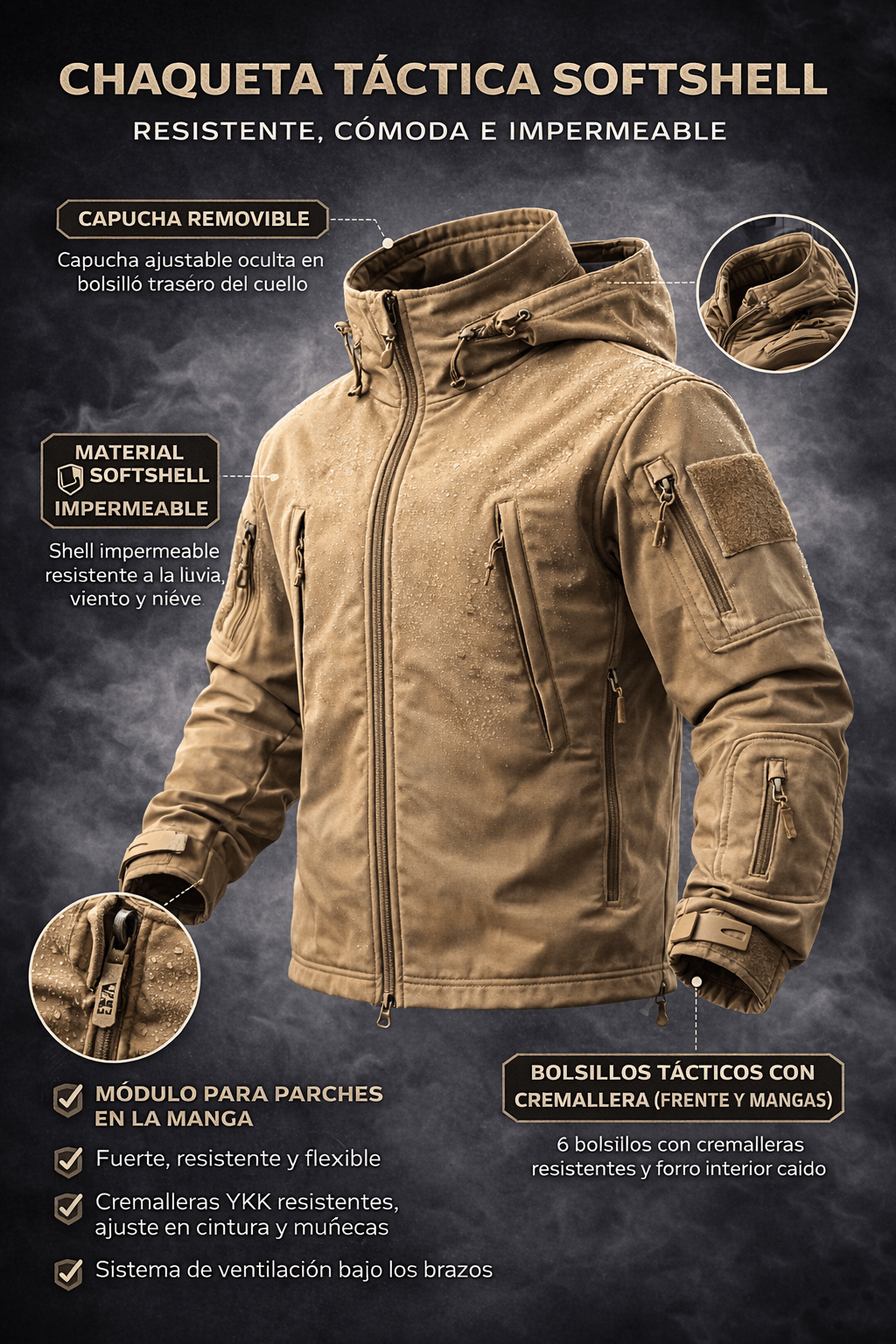 Chaqueta Táctcia OPE coyote
