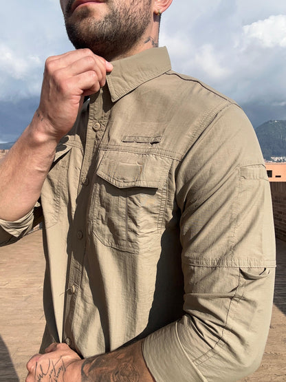 Camisa táctica presidencial Khaki (Oscuro)