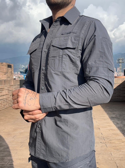 Camisa Táctica Presidencial (Gris Acero)