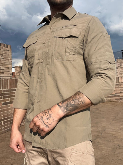 Camisa táctica presidencial Khaki (Oscuro)