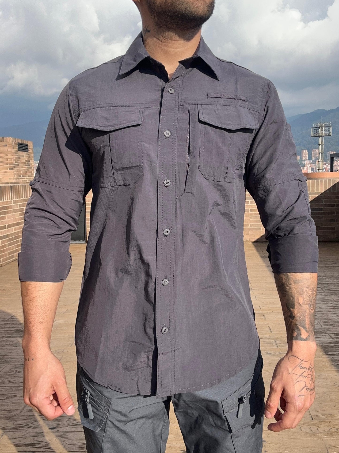 Camisa Táctica Presidencial (Gris Oscuro)