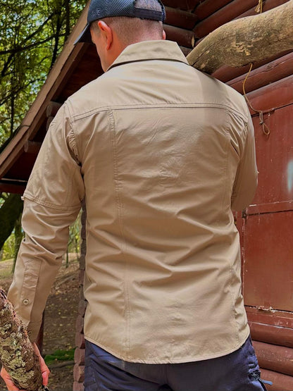 Camisa Táctica Khaki (Tela Stretch / Elastica) - TAG