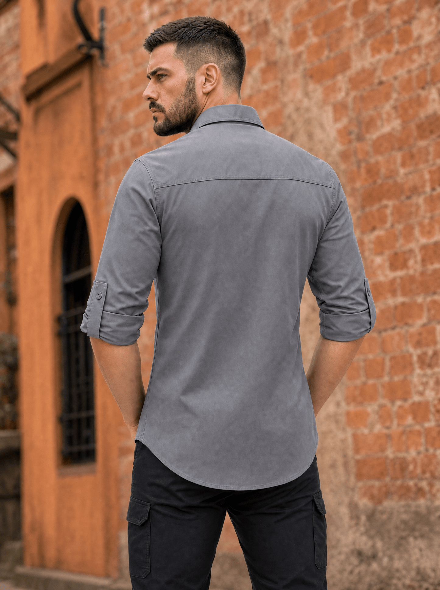 Camisa Táctica Gris (Tela Stretch / Elastica) - TAG