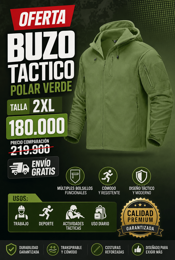 Oferta Buzo Táctico Polar Verde